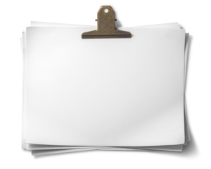 クリップで束ねられた、白い紙のテクスチャー