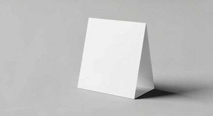 Blank Table Tent Mockup on Gray Background