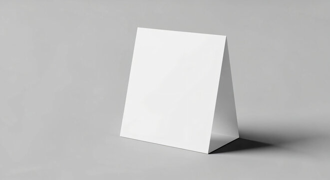 Blank Table Tent Mockup on Gray Background