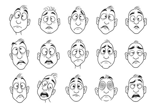 Scared Cartoon Face Simple