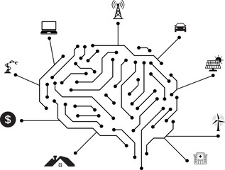 Artificial intelligence digital circuit brain network ai technology