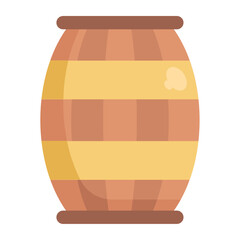 Oktoberfest Beer Barrel Linear Illustration