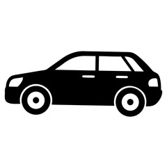 Simple black and white illustration of a standard passenger vehicle side view