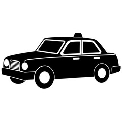 Fototapeta premium Simple black and white illustration of a classic sedan vehicle design