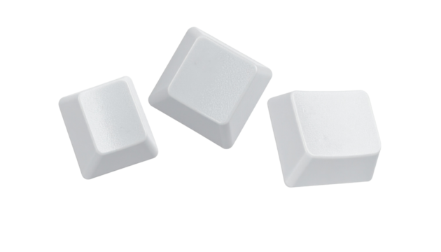 Computer Keyboard Keys Floating, Isolated on Transparent Background