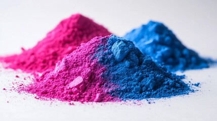 Vibrant Piles of Pink and Blue Powder for Creative Projects