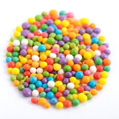Obraz premium Colorful round candies scattered in a circle