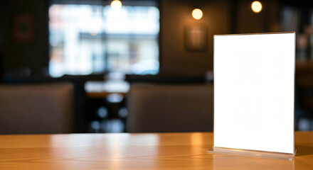 Blank Menu Card on Restaurant Table - Mockup