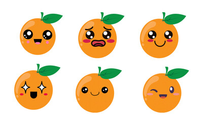 cute cartoon set in the shape of an orange