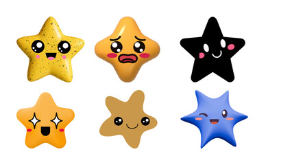set of funny cartoon star