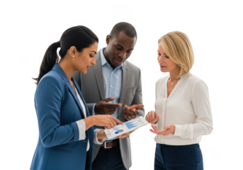 Business meeting discussion isolated on transparent background
