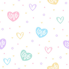 Love shape with dot seamless vector for print on textile, wrapping, backdrop and other uses.