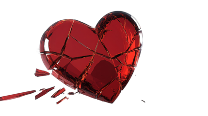 broken heart with broken glass