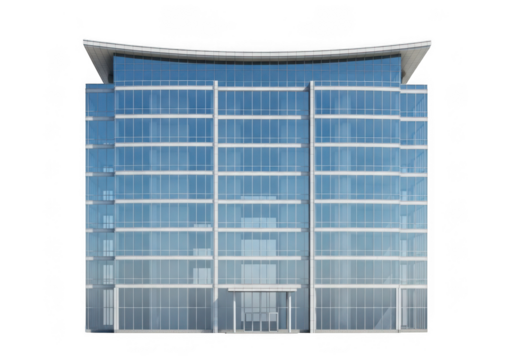 Modern office building isolated on transparent background