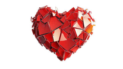 red heart made from cubes