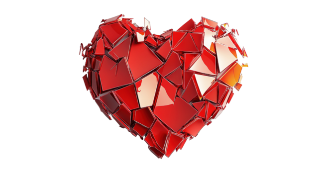 red heart made from cubes - Powered by Adobe