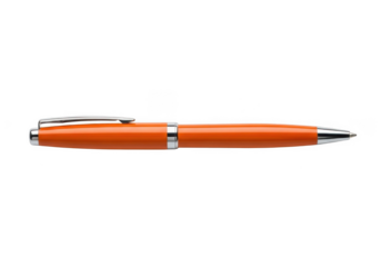 Orange pen isolated on transparent background