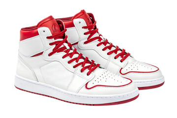 High top sneakers red accents fashion