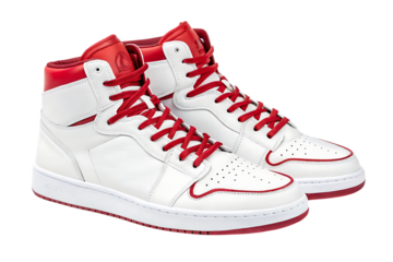 High top sneakers red accents fashion