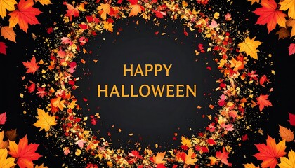 Autumnal Halloween greeting card