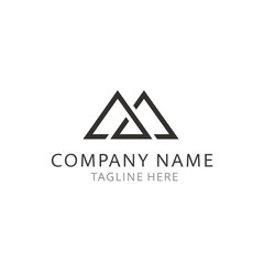 Simple mountain range logo design with brand name and tagline.