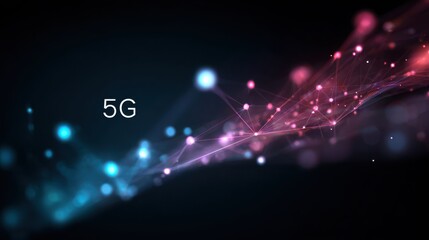 5G or 6G dot line mobile technology. Wireless data network and connection technology concept. high-speed, futuristic background. vector design.