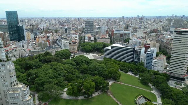 Aerial View of Plaza San Martin with Kavanagh Building in Foreground Buenos Aires