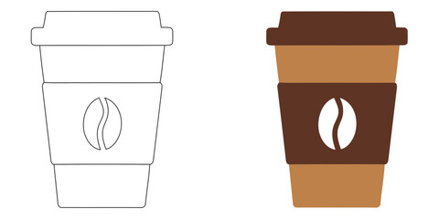 Coffee cup vector icon set, modern design for cafe menu and advertising materials, energizing beverage