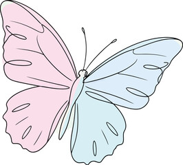 Elegant pastel butterfly design with minimalist line art and modern text overlay for branding
