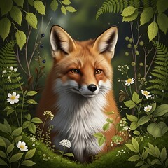 Foxy Forest Friend Portrait.