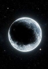 Naklejka premium Crescent Celestial Body, Dark Side, Space, Stars