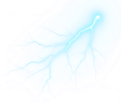 Electric Blue Lightning Bolt with Branching Tendrils and Glowing Aura.