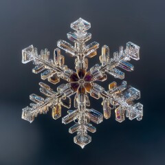 Beautifully Intricate Snowflake Design on Dark Background