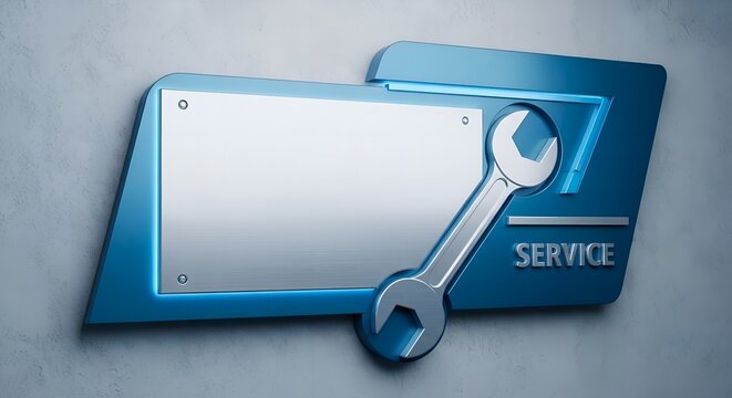 Modern Service & Repair Signage with Wrench Icon | Business Support