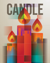Candle poster illustration concept with gradient