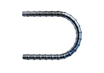 3D illustration of circle reinforcements steel TMT bar close up. ,silver isolated on transparent or white background