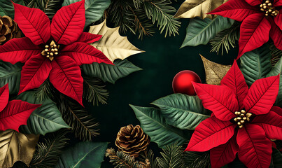 Christmas and New Year background with festive decorations, snowflakes, and holiday-themed elements. Ideal for greeting cards, invitations, and seasonal designs.
