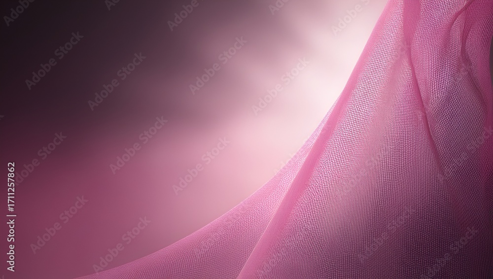 Poster abstract mesh gradient in soft pink tones over black, with a luminous glow emerging from the right. 