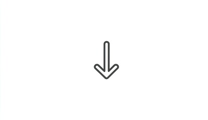Simple, gray downward-pointing arrow on white background