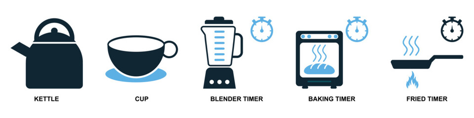 Set of cooking icon vector. Perfect for menus, food blogs, and kitchen themes. A versatile collection of simple, recognizable symbols representing various cooking activities and tools.