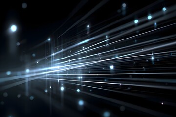 Abstract Silver Photon Beams And Glints Cyberpunk Metallic Light Design For Futuristic Creative Background And Inspiration