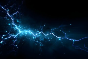 Abstract Azure Plasma Arcs And Bolts Futuristic Blue Electric Pattern Design For High-Tech Creative Background Inspiration