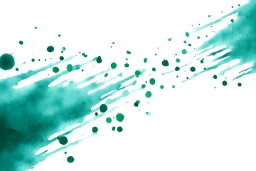 Abstract Mint Ink Trails And Splatters Watercolor Green Artistic Pattern Design For Organic Creative Background Projects