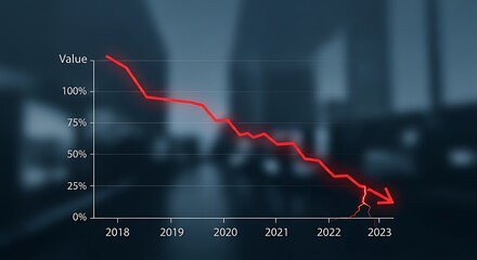 Declining Stock Market Graph.