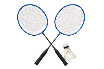 badminton racket and shuttlecock isolated