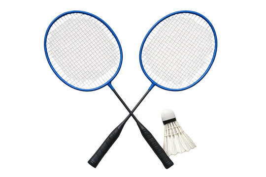 badminton racket and shuttlecock isolated