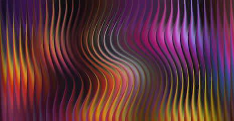 Colorful abstract wavy metallic background with purple and gold