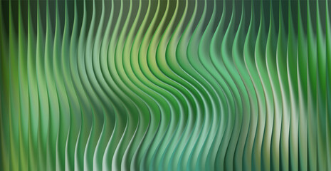 Abstract wavy lines with green and white gradient effect