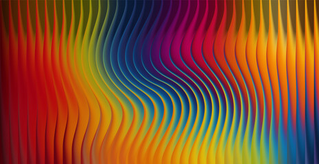 Abstract rainbow wavy lines background with vibrant colors