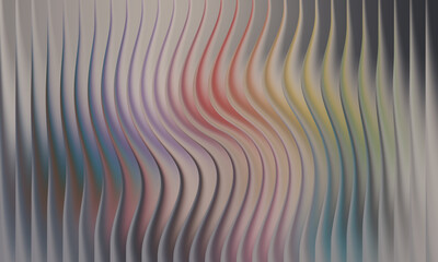 Abstract background with colorful wavy vertical pleats and light reflection